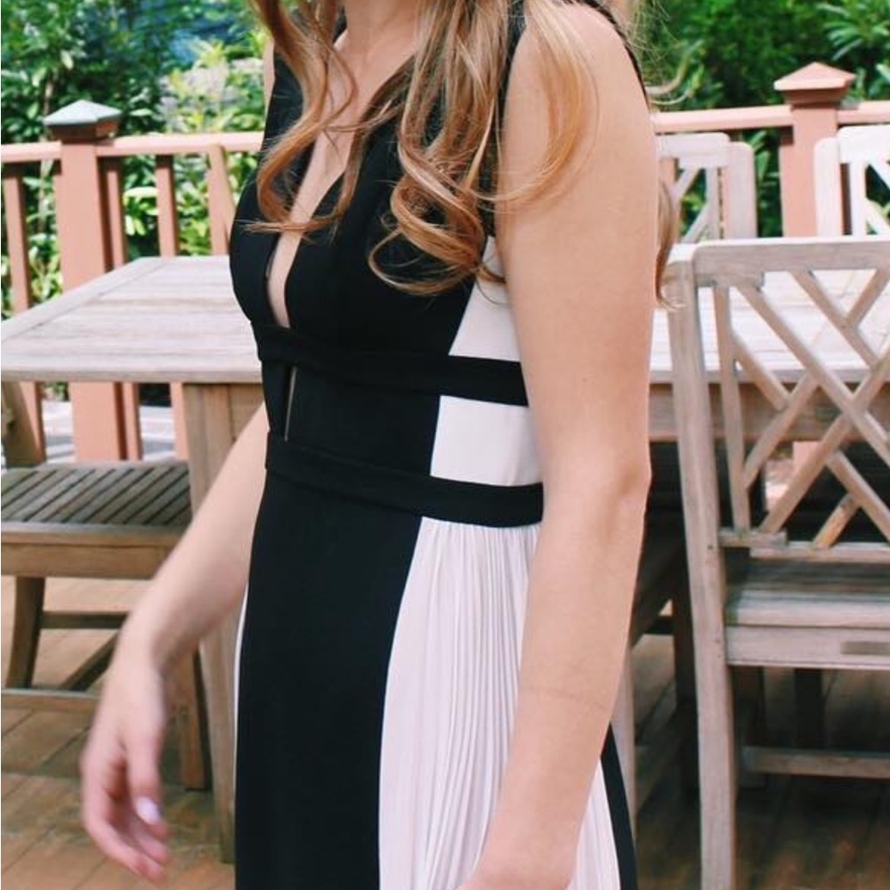 BCBG long black and white dress